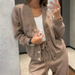 🍁Women's Knitted Buttoned Jacket and Pants Two-piece Set