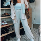 🍁Women's Knitted Buttoned Jacket and Pants Two-piece Set