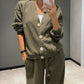 🍁Women's Knitted Buttoned Jacket and Pants Two-piece Set