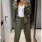 🍁Women's Knitted Buttoned Jacket and Pants Two-piece Set