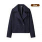 🧥Women's Solid Color Lapel Double-Breasted Short Jacket