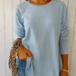 🍁Women’s Casual Long Sleeve Solid Color Button T-Shirt