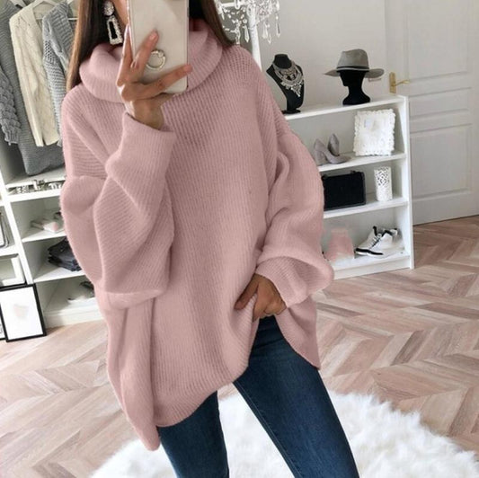 🌸Women’s Oversized Turtleneck Solid Color Knit Sweater