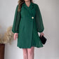 🔥Hot Sale 50% off🔥 Lapel solid colourSuperior feeling Temperament pleated design dress👗