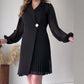 🔥Hot Sale 50% off🔥 Lapel solid colourSuperior feeling Temperament pleated design dress👗