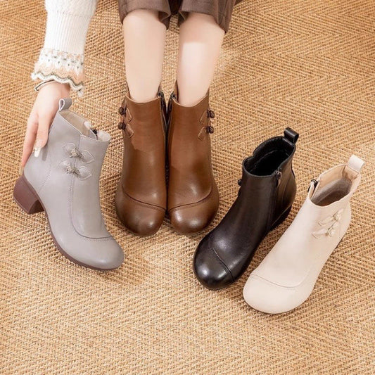 Women's Retro Chunky Heel Ankle Boots