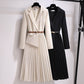 💜HOT SALE 50% OFF💜Asymmetrical Patchwork Pleated Blazer Dress with Belt💃