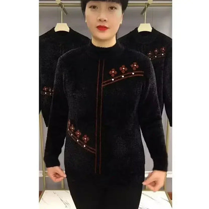 🍂Autumn Specials🍂 Women's Printed Mock Neck Knitted Sweater