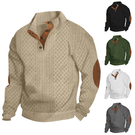 🎅Xmas Sales - 50% OFF🎄 Men's Casual Long Sleeve Pullover with Elbow Patches