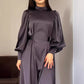 🔥Hot Sale 50% off🔥 Women's Long Sleeve Tie Waist Pleated Dress