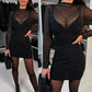 ✨HOT SALE 50% OFF✨A Must-Have For Parties Faux Two-Piece Stretch Long Sleeve Dress