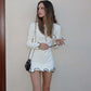 Women's Solid Color Long Sleeve Ruffle Dress