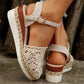 Women's Closed Toe Crochet Wedge Sandals