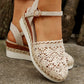Women's Closed Toe Crochet Wedge Sandals