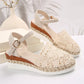 Women's Closed Toe Crochet Wedge Sandals