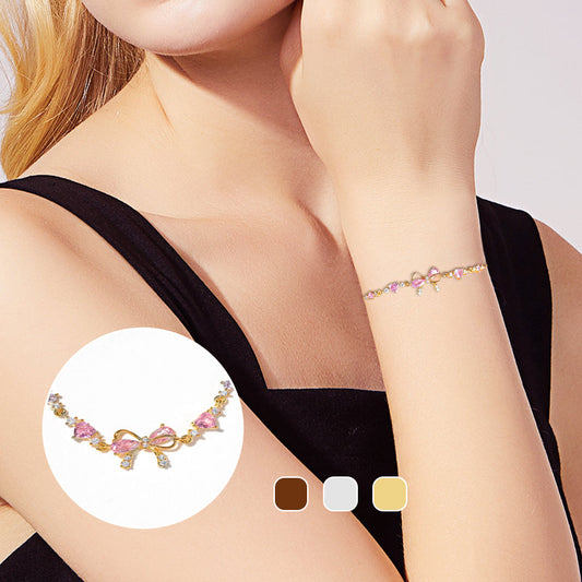 Women’s Delicate Pink Bow Bracelet