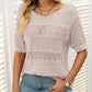 🎉Hot Sale 50% OFF🎉Women's Round Neck Hollow Knit Crochet Short Sleeve Sweater