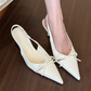 Women's Pointed Toe Slingback Mid Heel Sandals