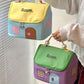 Large Capacity Color-Block Cartoon House-Shaped Handheld Cosmetic Bag