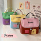 Large Capacity Color-Block Cartoon House-Shaped Handheld Cosmetic Bag