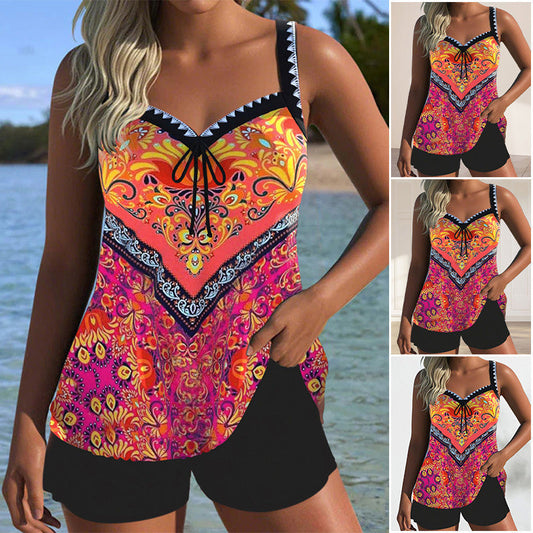 2025 New Design✨👙Printed Swimsuit Top & Shorts Set🌴
