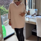 Women's Long-Sleeve Top with Shirt Collar