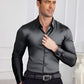 📢📢50% OFF !!!⏰Men's Solid Color Lapel Long Sleeve Button-Down Shirts