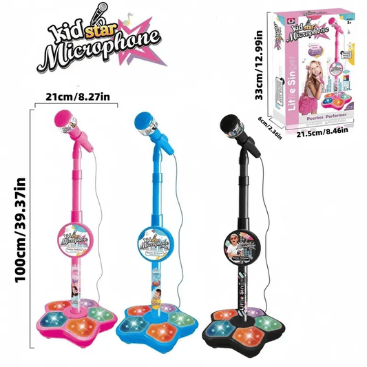🎁Hot Sale 50% OFF! 🎤✨Microphone Toy, Karaoke Machine Toy with Light