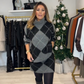 Women's Diamond Pattern Knit Sweater & Skirt 2-Piece Set