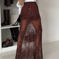 ✨🔥High-Waisted Mesh Skirt with Sequins