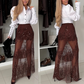 ✨🔥High-Waisted Mesh Skirt with Sequins