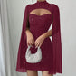 💃2026 New Arrivals 50% OFF💥Women's Cutout Ribbed Dress with Chiffon Cape