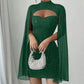 💃2026 New Arrivals 50% OFF💥Women's Cutout Ribbed Dress with Chiffon Cape