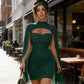 💃2026 New Arrivals 50% OFF💥Women's Cutout Ribbed Dress with Chiffon Cape