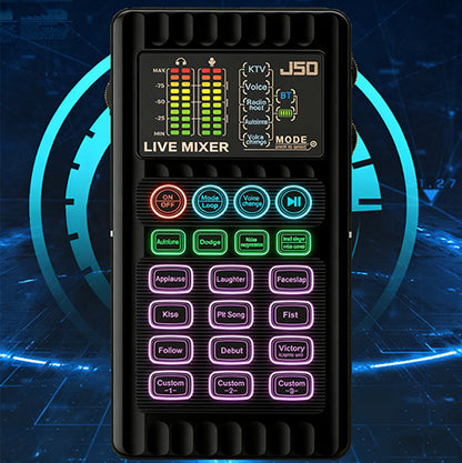 🎉 New Year's Gift – 50% OFF!✨🎤 Portable Handheld Live Sound Card (Voice Changer): Multifunctional Effects + Noise Cancellation – Stream from Anywhere!
