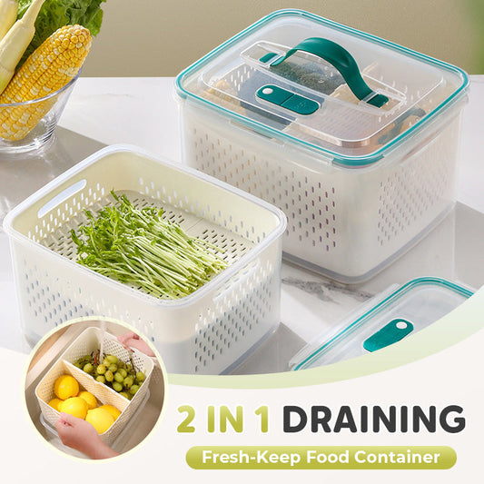 2 in 1 Draining Fresh-Keep Food Container