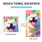 2-in-1 Printed Beach Towel Backpack