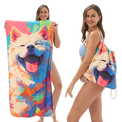 2-in-1 Printed Beach Towel Backpack