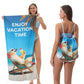 2-in-1 Printed Beach Towel Backpack