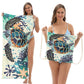 2-in-1 Printed Beach Towel Backpack