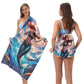 2-in-1 Printed Beach Towel Backpack
