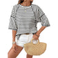 🔥HOT SALE 50% OFF✨Women's Striped Relaxed Fit T-Shirt