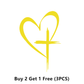 🔥BUY 1 GET 1 FREE🔥 Glitter Heart Cross Car Decal Sticker