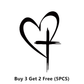 🔥BUY 1 GET 1 FREE🔥 Glitter Heart Cross Car Decal Sticker