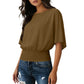 Women's Dolman Sleeve Top with Smocked Waist