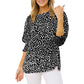 Women's Casual Polka Dot 3/4 Sleeve Blouse Top