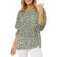 Women's Casual Polka Dot 3/4 Sleeve Blouse Top
