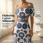 🌸 50% OFF NOW! 🌸Women’s Off-the-Shoulder Waist Cutout Daisy Printed Resort Dress