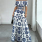 🌸 50% OFF NOW! 🌸Women’s Off-the-Shoulder Waist Cutout Daisy Printed Resort Dress