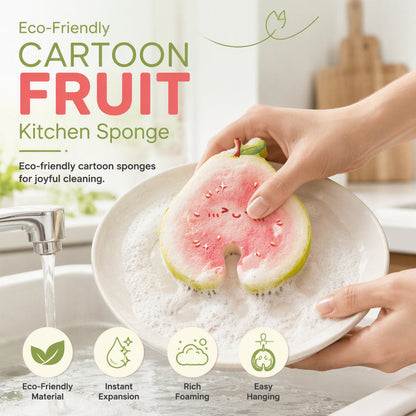 🔥HOT SALE 50%OFF🔥Cute Fruit Shaped Dishwashing Sponge Scrubber